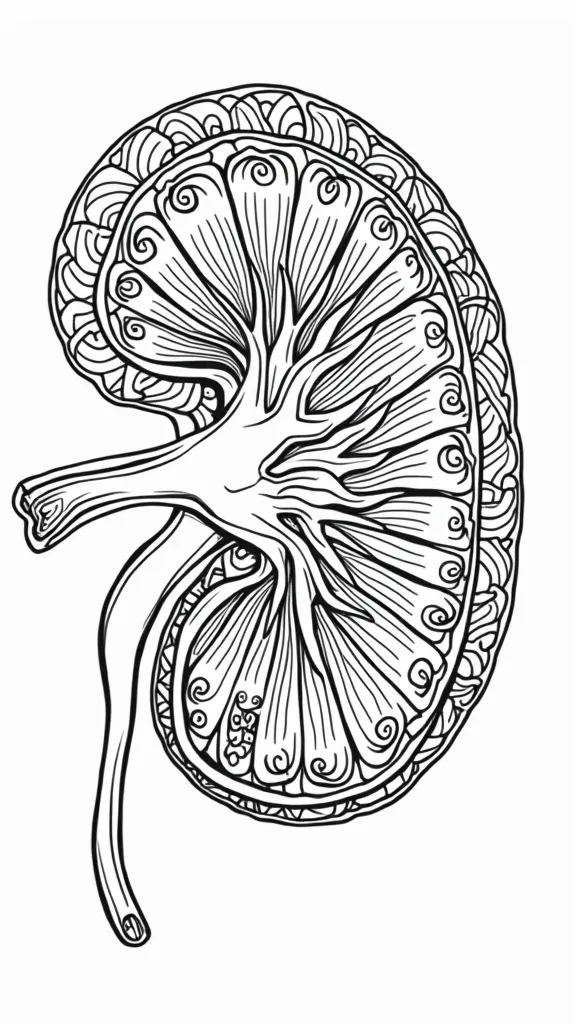 kidney coloring page